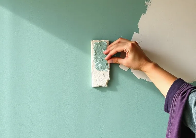 Application d'un enduit décoratif à la lisseuse sur un mur