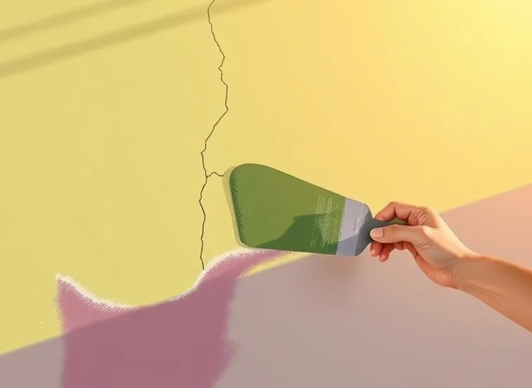 Ponçage et rebouchage des fissures avant mise en peinture